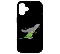 Periquito Indio Ringneck con T Rex Shadow Bird Lovers Carcasa para iPhone 16