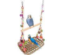Periquito, juguete para loro, columpio para periquitos, accesorios para jaula de pájaros, juguete para pájaros, hamaca de madera natural para cacatúas, pinzones, periquitos pequeños y guacamayos