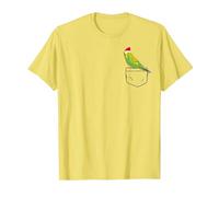 Periquito navideño con Gorro de Papá Noel Periquito navideño Camiseta, Hombre, Limón, XL