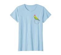 Periquito navideño con Gorro de Papá Noel Periquito navideño Camiseta, Mujer, Azul Bebé, XXL