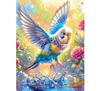 Periquito Volando sobre una Cascada Rompecabezas 1000 Piezas Cartón Resistente Para Toda La Familia Mascota de Vida Silvestre Diversión Familia Reducir Estrés Mejor Valorado Detalle De Regalo 1000 PCS