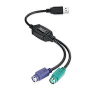 perixx PERIPRO-401 - Adaptador PS2 a USB - para teclado y ratón con interfaz PS2 - Compatible con puerto PS2 de conmutador KVM - IC USB incorporado