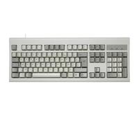 perixx PERIBOARD-106 - Teclado con Cable USB para Windows - Teclas ergonómicas curvadas, tamaño estándar, AZERTY (Beige y Blanco)