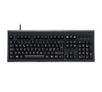 Perixx PERIBOARD-106, teclado estándar con cable en diseño nórdico, teclado básico de teclas curvas, QWERTY panescandinavo, negro