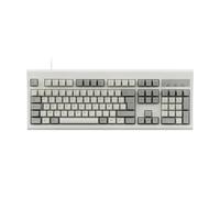 Perixx PERIBOARD-106M, teclado estilo Retro, con cable USB para Windows - Teclas ergonómicas curvadas, color retro clásico gris/blanco, belga AZERTY