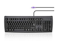 Perixx Periboard 107 B, teclado ergonómico para ordenador PS2 cableado, tamaño estándar para PC, compatible con Windows, color negro, disposición italiana