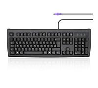 Perixx Periboard 107 Teclado estándar PS2 Negro con Cable con Teclado numérico, Escritura cómoda con Teclas Curvas, Compatible con Windows, 11624, Formato Completo