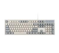 Perixx PERIBOARD-108M - Teclado mecánico con Cable USB de tamaño Completo - Interruptor táctil marrón - Color Gris Retro clásico/Blanco - Inglés Americano