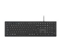 perixx PERIBOARD-210 Teclado con cable de tamaño completo con teclas de tijera silenciosas para escritorio, portátil y tablet, Reino Unido QWERTY, negro