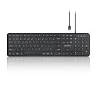 Perixx PERIBOARD-210C Teclado con Cable USB C de tamaño Completo con Teclas de Tijera silenciosas, Compatible con tabletas, Ordenadores de sobremesa y Ordenadores portátiles, Negro, QWERTY