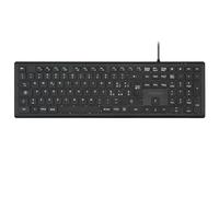 Perixx PERIBOARD-210II IT Teclado USB con cable de tamaño completo con teclas de tijera silenciosas para escritorio, portátil y tablet - Negro - Diseño italiano IT