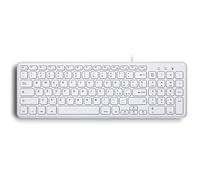Perixx PERIBOARD-213W - Teclado con cable USB - Teclas de tijera silenciosas - Diseño compacto con teclado numérico - Blanco - Diseño italiano