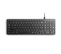 Perixx PERIBOARD-215B US, Wired Type-C Keyboard - Ultra Slim with Scissor Keys - Build-in 2x2 USB-A & C Hubs - 2X Cables USB A & C extraíbles - Negro - Inglés de EE. UU