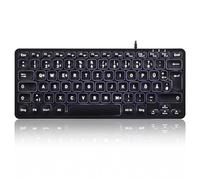 Perixx PERIBOARD-332 Mini Teclado USB con retroiluminación con Cable, diseño Delgado con Teclas Grandes de Fuente, Teclas Planas con LED Blanco, disposición Alemana QWERTZ