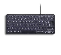 Perixx PERIBOARD-332 Teclado Mini USB retroiluminado con Cable - Teclas de Tijera Tipo X - Retroiluminación Blanca - Negro - QWERTY Español