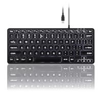 Perixx PERIBOARD-332 Wired Backlit USB Keyboard - Mini 11,22 x 4,57 x 0,83 Pulgadas - Teclas de Tijera Delgadas con Fuente Grande - LED Blanco Iluminado - inglés de EE. UU