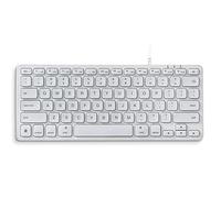 Perixx PERIBOARD-332MW Teclado Compatible con Mac OS X Mini retroiluminado con Cable - Teclas de Tijera Delgadas con Fuente Grande - LED Blanco - Disposición QWERTY EE.UU/US English