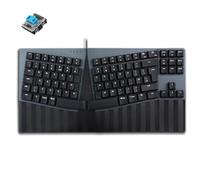 perixx PERIBOARD-335BL - Teclado mecánico ergonómico Compacto con Cable - Interruptores de Clic Azules de Perfil bajo - Función programable con Teclas Macro - Compatible con Windows y Mac OS X -