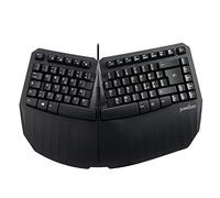 Perixx PERIBOARD-413B - Mini teclado Split ergonómico con cable USB para Windows, tamaño 40 x 27,5 x 4,2 cm, diseño italiano, negro