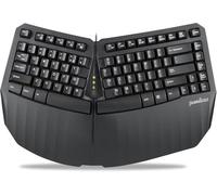 Perixx PERIBOARD-413B US, Mini Teclado Ergonómico Dividido con Cable USB - Diseño TKL - Negro - US Inglés (Negro con Cable)