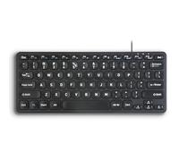 Perixx PERIBOARD-416 - Mini teclado USB con cable con 4 concentradores, teclas de tijera tipo X, cable USB-C y A desmontable, inglés de EE. UU