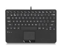 Perixx PERIBOARD-425 Mini Teclado USB con Cable Americano con Panel táctil, Teclas de Tijera Tipo X, retroiluminado, 2 concentradores USB, Compacto 29 x 18 x 2,8 cm, inglés Americano