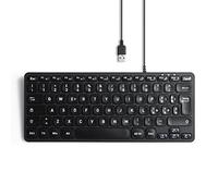Perixx PERIBOARD-432 Mini Teclado con Cable USB - Teclas de Tijera Tipo X - Gran impresión - Diseño francés