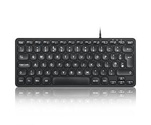 perixx PERIBOARD-432 Teclado USB con cable, diseño delgado con teclas de fuente grandes, UK QWERTY