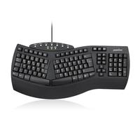 Perixx PERIBOARD-512 Teclado ergonómico - Teclado compartido - USB - Recomendado para Brazos de Tenis -QWERTZ Diseño alemán - Negro