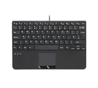 perixx PERIBOARD-525 H UK - Teclado mini USB con cable y panel táctil, teclas de tijera tipo X, 28,4 x 18,2 x 2,8 cm, 2 concentradores USB integrados, inglés del Reino Unido