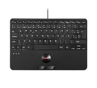 Perixx PERIBOARD-526 ES, Mini Teclado USB con Cable y trackball - Teclas de Tijera Tipo X - 28 x 18 x 2,8 cm - 2 concentradores USB Integrados - Español