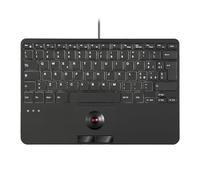 Perixx Periboard-526 IT - Teclado mini USB con bala con Trackball - Teclas de tijeras X Type - 11,18 x 7,17 x 1,1 pulgadas - 2 concentradores USB integrados - Layout IT italiano