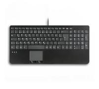 Perixx "PERIBOARD-534 QWERTZ, Teclado USB Compacto con Cable y Panel táctil Teclas de Tijera Tipo X 39,7 x 19,8 x 3 cm 2 concentradores USB Integrados y Teclado numérico, QWERTZ alemán