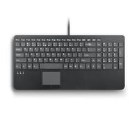 Perixx PERIBOARD-534 US, teclado USB compacto con cable con panel táctil, teclas de tijera tipo X, 15.6 x 7.8 x 1.2 pulgadas, 2 concentradores USB integrados y almohadilla numérica