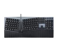 Perixx PERIBOARD-535BL Teclado ergonómico mecánico con Cable - Full Size - Teclas Clicky Azules de Perfil bajo - Macro programables - Compatible con Windows y Mac OS X - QWERTY Español