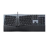 Perixx PERIBOARD-535BR Teclado mecánico de tamaño completo y ergonómico a ras,Teclas táctiles marrones de perfil bajo,Teclas macro programables,Compatible con Windows y Mac OS X,Diseño QWERTY Italian