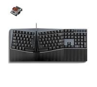 Perixx PERIBOARD-535BR - Teclado mecánico ergonómico con Cable, tamaño Completo, interruptores táctiles Marrones de Perfil bajo, NKRO antighosting, Compatible con Windows y macOS