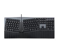 Perixx PERIBOARD-535RD Teclado mecánico ergonómico USB - Conmutadores lineales rojos de perfil bajo - Función programable - Compatible con Windows y Mac OS X - QWERTZ disposición alemana