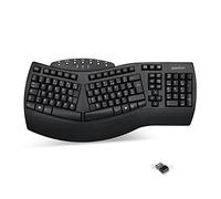 Perixx PERIBOARD-612, gran teclado ergonómico inalámbrico, conexión de 2,4 GHz y Bluetooth 4.0 para Windows y Mac - negro, AZERTY