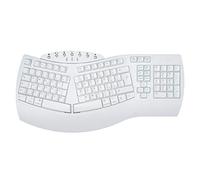 Perixx PERIBOARD-612 Teclado ergonómico inalámbrico de 2,4 g y Bluetooth, compatible con Windows 10 y Mac OS X, diseño italiano, blanco