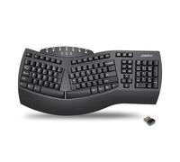 Perixx Periboard-612B - Teclado inalámbrico ergonómico dividido con modo dual de 2,4 G y función Bluetooth, compatible con Windows 10 y Mac OS X System, negro, diseño inglés de EE. UU