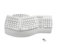Perixx PERIBOARD-612W, gran teclado ergonómico inalámbrico, conexión 2.4Ghz y Bluetooth 4.0 para Windows y Mac - Blanco, AZERTY…