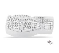 Perixx PERIBOARD-612WDE Bluetooth-Tastatur alemán, QWERTZ Blanco Ergonomisch, Handballenauflage, MUL