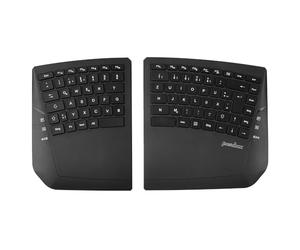 Perixx PERIBOARD-624B Teclado ergonómico inalámbrico, diseño Dividido, TKL, inclinación Ajustable, diseño QWERTZ, Negro