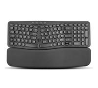 Perixx PERIBOARD-636DE - Teclado Compacto ergonómico inalámbrico, Teclas silenciosas, tecnología de 2,4 G, Almohadilla de Palma extraíble, DE QWERTZ