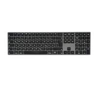 Perixx PERIBOARD-817 Teclado inalámbrico multidispositivo, QWERTZ, carcasa de aluminio, teclas de tijera tipo X, compatible con Windows, macOS, Linux