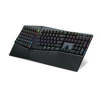 Perixx PERIBOARD-835BR - Teclado mecánico ergonómico con iluminación RGB inalámbrico, interruptores marrones táctiles planos, teclas programables, compatible con Windows/Mac OS X, US QWERTY, 12267