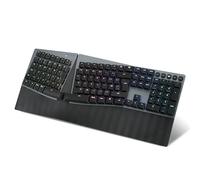 perixx PERIBOARD-835BR Teclado mecánico ergonómico inalámbrico, retroiluminado RGB, interruptores táctiles marrones de perfil bajo, conexión multidispositivo, compatible con Windows y Mac OS X, QWERTY