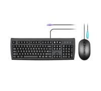 Perixx PERIDUO-107P, combo de teclado y mouse PS2 estándar con cable, diseño de tamaño completo, paquete con mouse óptico PS2 de 3 botones, cable de 5.9 pies, color negro