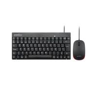 Perixx PERIDUO-212 Combo Teclado pequeño y Ratón con Cable para Windows, 12 Teclas Multimedia, Layout QWERTY Español